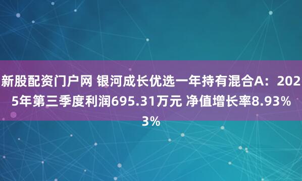 新股配资门户网 银河成长优选一年持有混合A：2025年第三季度利润695.31万元 净值增长率8.93%
